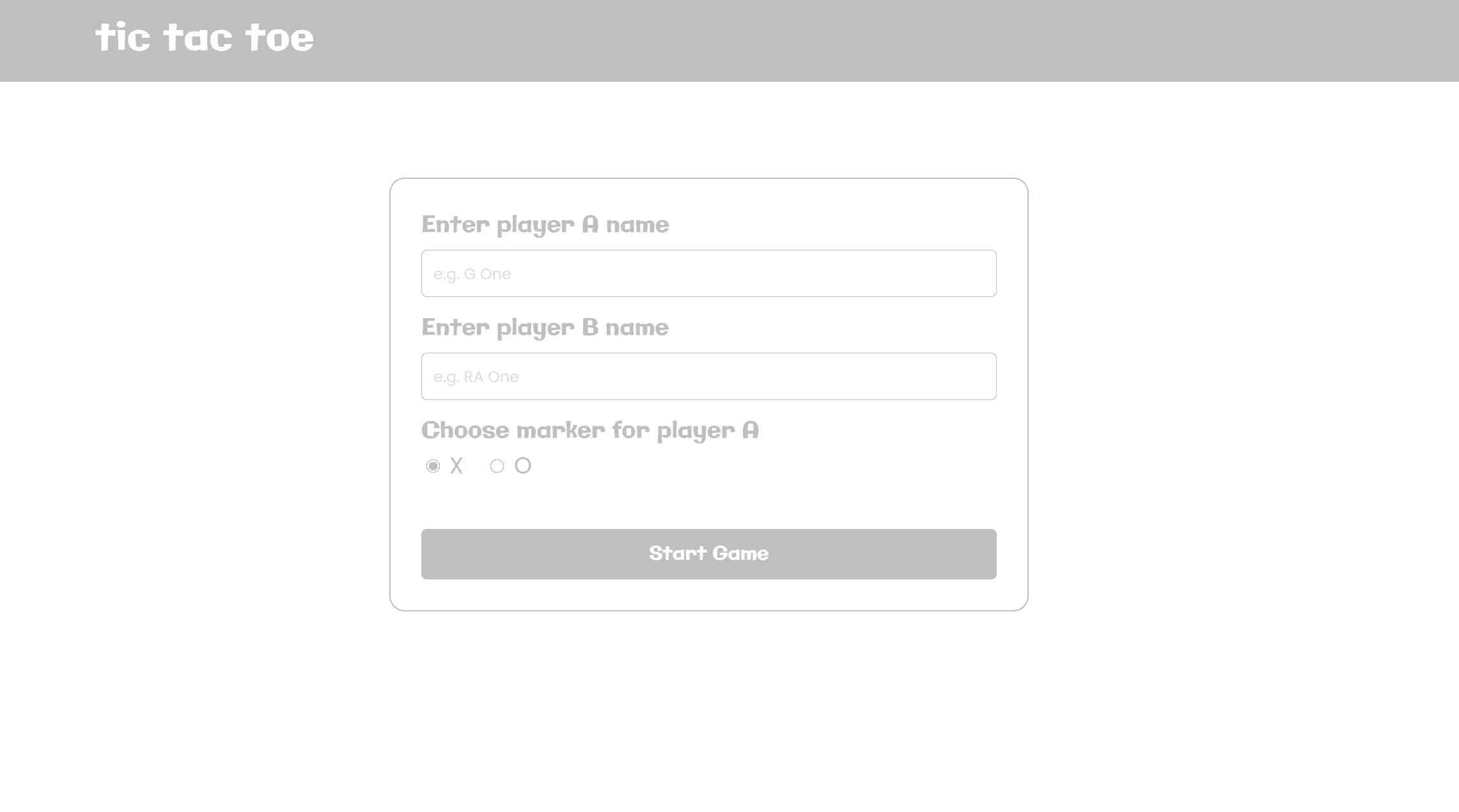 Tic Tac Toe game screenshot